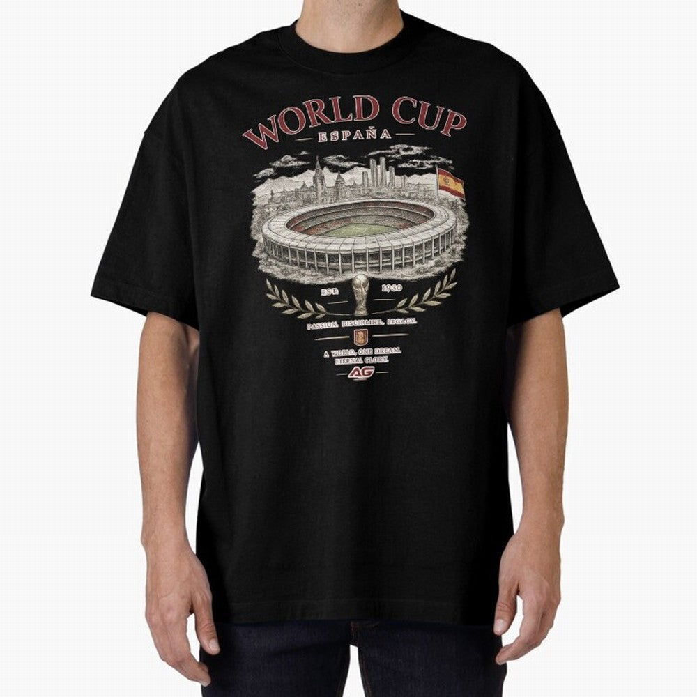 Spain World Cup Vintage Streetwear Oversized T-Shirt Fuel Your Fan Pride for FIFA World Cup 2026 USA Canada Mexico Highlighting Neymar, Haaland and Cristiano Ronaldo, Spain Energy, Stadium Memories, Football Loyalty, International Chants and