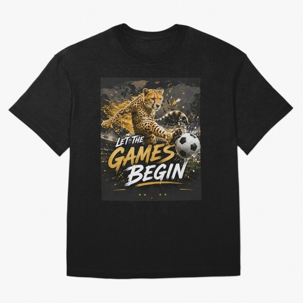 Let The Games Begin-World Cup Soccer @026 Oversized T-Shirt Upgrade Global Football Passion for FIFA World Cup 2026 USA Canada Mexico, Filled with Mbappe, Portugal, Vintage Soccer Flavor, Modern Football Stars, National Flags and Final Night