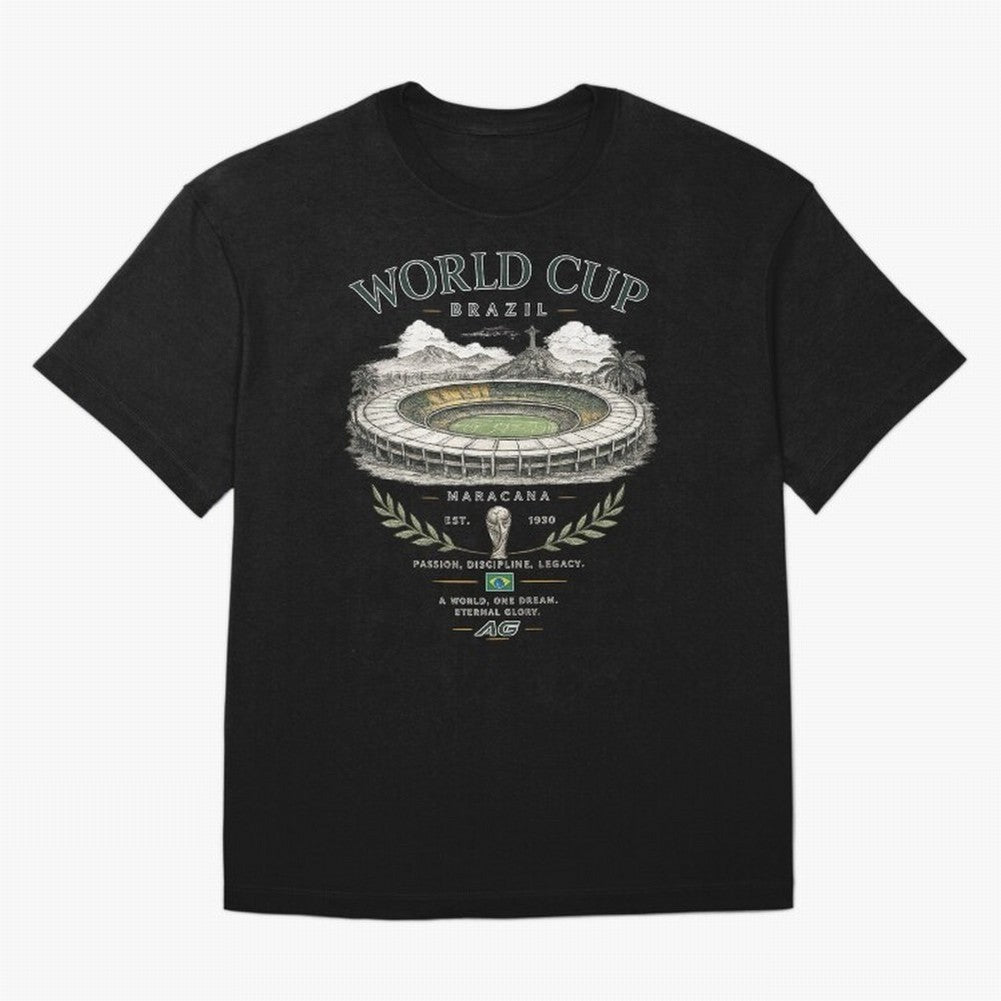 Brazil World Cup Maracana Streetwear Oversized T-Shirt Create FIFA World Cup 2026 for Fans of Neymar, Haaland and Cristiano Ronaldo and Brazil, Portugal and Argentina, Bringing Supporter Pride, Iconic Celebrations, Legendary Names and Global Match