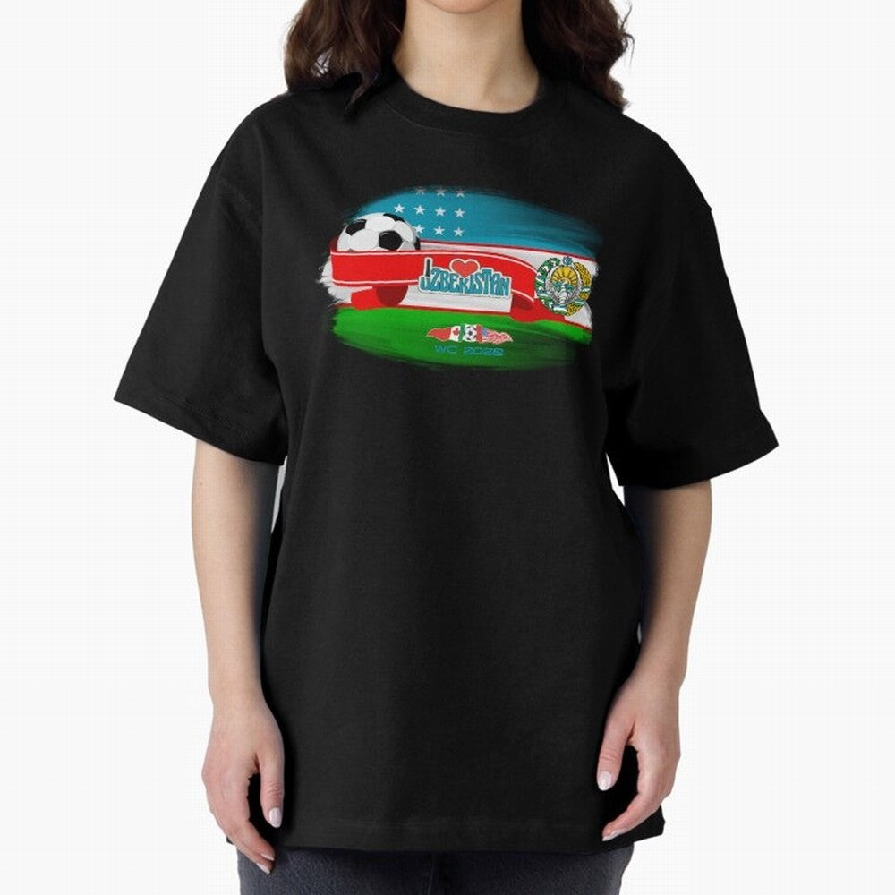 UzbekistanWC 2026 Oversized T-Shirt Cheer for FIFA World Cup 2026 for Fans of Neymar and Netherlands, Bringing Football Passion, Legendary Performances, Festival Vibes and Supporter Community; Great for Watch Parties, Sports Bars, Family Nights,