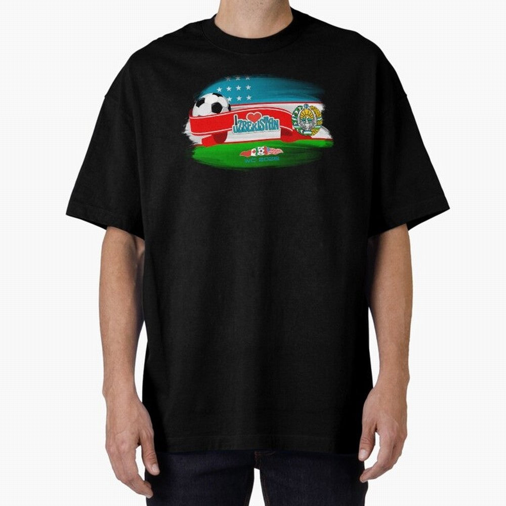 UzbekistanWC 2026 Oversized T-Shirt Cheer for FIFA World Cup 2026 for Fans of Neymar and Netherlands, Bringing Football Passion, Legendary Performances, Festival Vibes and Supporter Community; Great for Watch Parties, Sports Bars, Family Nights,