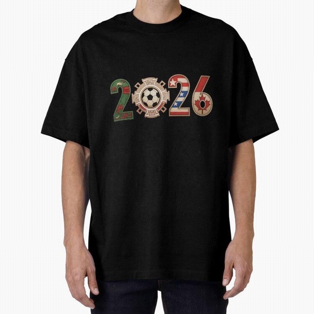 2026 Oversized T-Shirt Bring Retro Soccer Energy to the FIFA World Cup 2026 Journey through Messi, Neymar and Mbappe Highlights, Argentina and Brazil Pride, Fan Favorite Moments, National Team Passion, Big Match Drama and Soccer History; Perfect