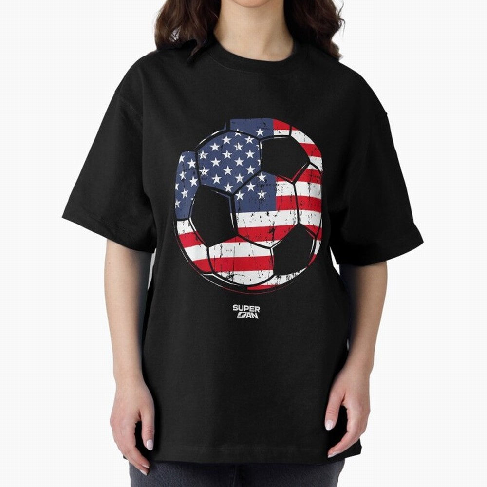 2026 USA Soccer Fan World Cup Oversized T-Shirt Celebrate National Team Dreams in Match Day Hype around FIFA World Cup 2026 Group Stage, CR7, Spain, Championship Spirit, Famous Goals, Roaring Crowds and International Football Unity; Made for
