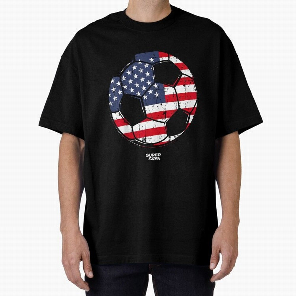 2026 USA Soccer Fan World Cup Oversized T-Shirt Celebrate National Team Dreams in Match Day Hype around FIFA World Cup 2026 Group Stage, CR7, Spain, Championship Spirit, Famous Goals, Roaring Crowds and International Football Unity; Made for