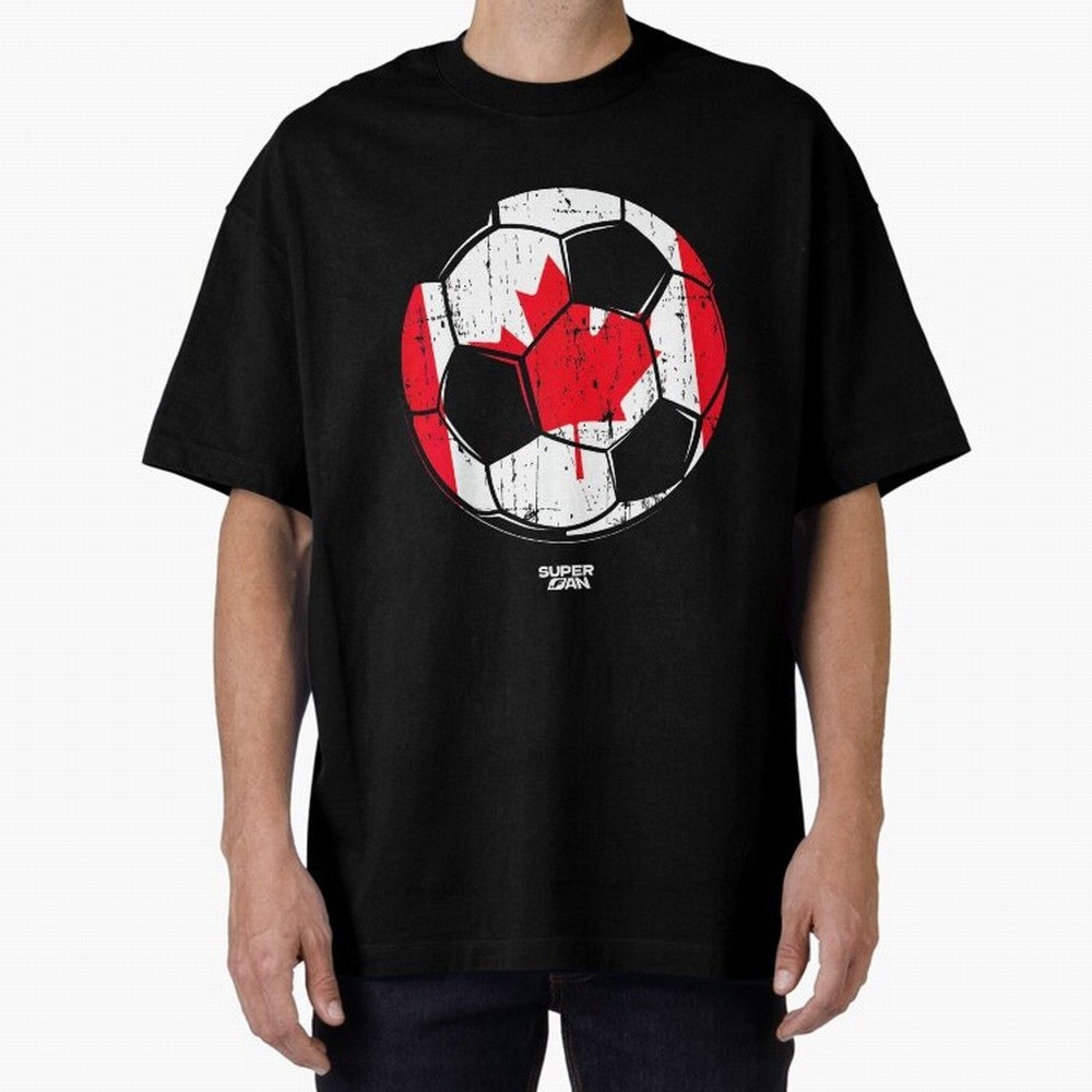 2026 Canada Soccer Fan World Cup Oversized T-Shirt Represent Football Lovers during the FIFA World Cup 2026 Journey through Messi and Cristiano Ronaldo Highlights, France and Portugal Pride, Football Festival Excitement, Trophy Ambitions, Country