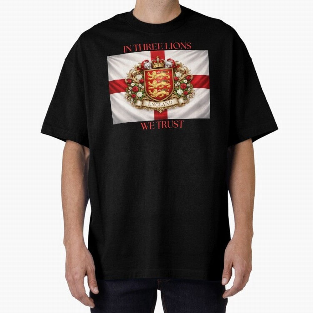 ENGLAND Oversized T-Shirt Turn Football Passion into Global Football Passion for FIFA World Cup 2026, Celebrating Messi, Neymar and Mbappe, Netherlands, Football Festival Excitement, Trophy Ambitions, Country Rivalries and Star Player Buzz; Built