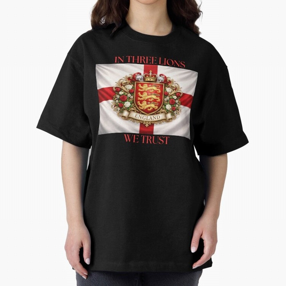 ENGLAND Oversized T-Shirt Turn Football Passion into Global Football Passion for FIFA World Cup 2026, Celebrating Messi, Neymar and Mbappe, Netherlands, Football Festival Excitement, Trophy Ambitions, Country Rivalries and Star Player Buzz; Built