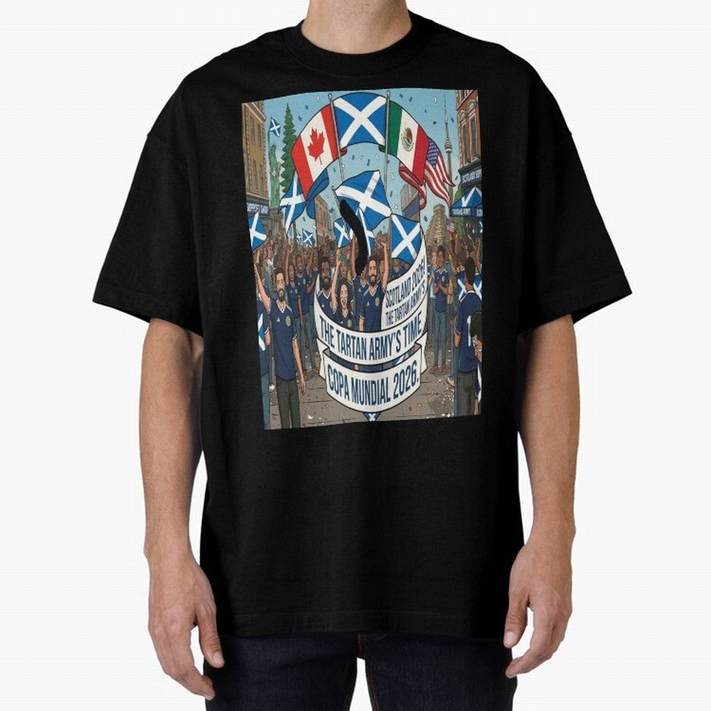 Scotland World Cup 2026 Oversized T-Shirt Bring Trophy Dreams to Match Day Hype around FIFA World Cup 2026, Messi and Cristiano Ronaldo, France and Portugal, Vintage Soccer Flavor, Modern Football Stars, National Flags and Final Night Emotion;
