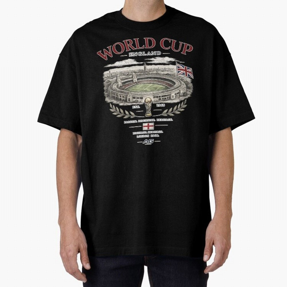 England World Cup Wembley Streetwear Oversized T-Shirt Get Ready for FIFA World Cup 2026 Filled with Mbappe and Neymar, England Energy, Tournament Hype, Historic Matchups, Family Viewing Parties and Global Sports Pride; Perfect for Supporters Who