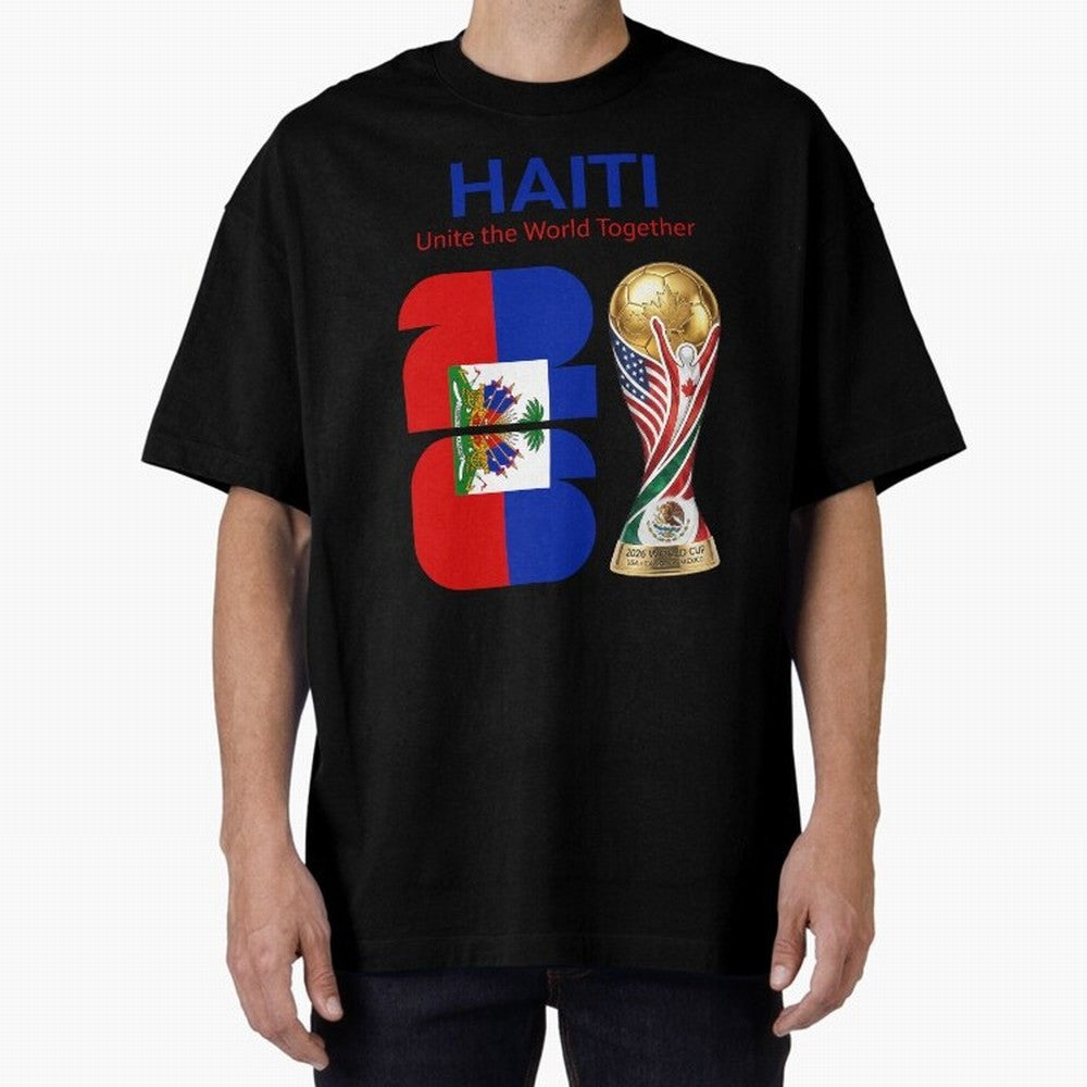 World Cup 2026, IMG 024, HAITI 014 Oversized T-Shirt Follow the Final Road of Global Football Passion for FIFA World Cup 2026 Group Stage, Featuring Cristiano Ronaldo, Haaland and CR7, Spain, Supporter Pride, Iconic Celebrations, Legendary Names