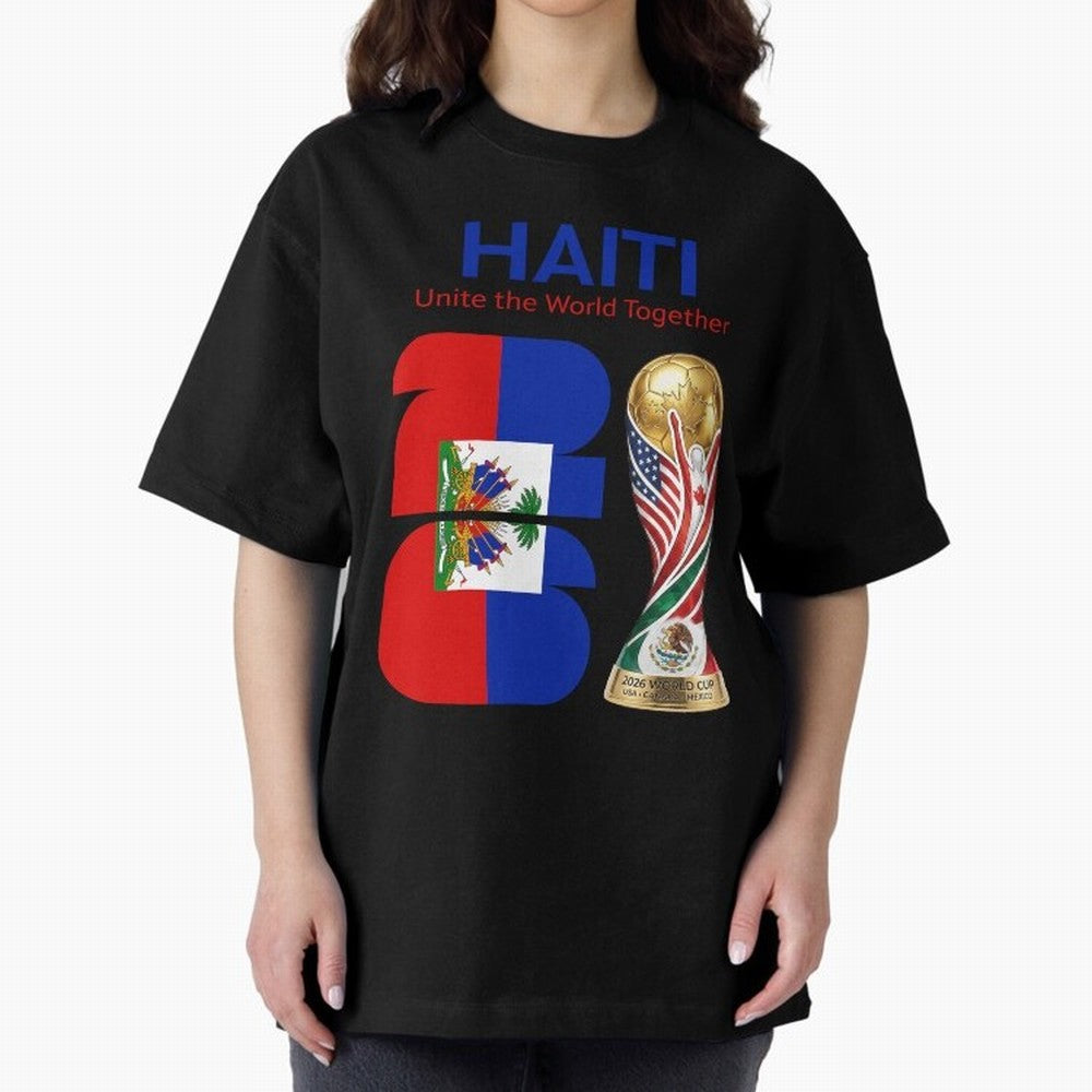 World Cup 2026, IMG 024, HAITI 014 Oversized T-Shirt Follow the Final Road of Global Football Passion for FIFA World Cup 2026 Group Stage, Featuring Cristiano Ronaldo, Haaland and CR7, Spain, Supporter Pride, Iconic Celebrations, Legendary Names