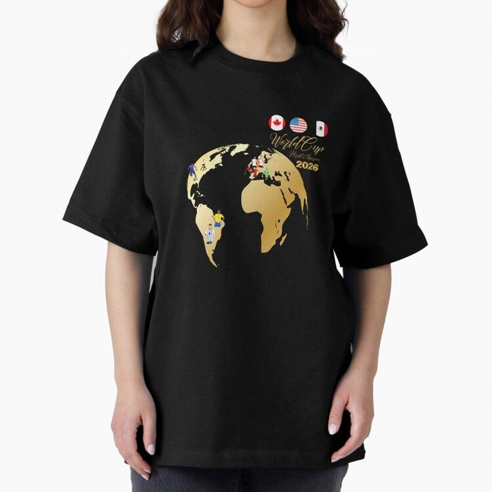 World Cup 2026 T-Shirt_70890629 Oversized T-Shirt Step into FIFA World Cup 2026 USA Canada Mexico Spirit, Filled with Portugal, Spain and Germany, Messi and Cristiano Ronaldo, Football Festival Excitement, Trophy Ambitions, Country Rivalries and