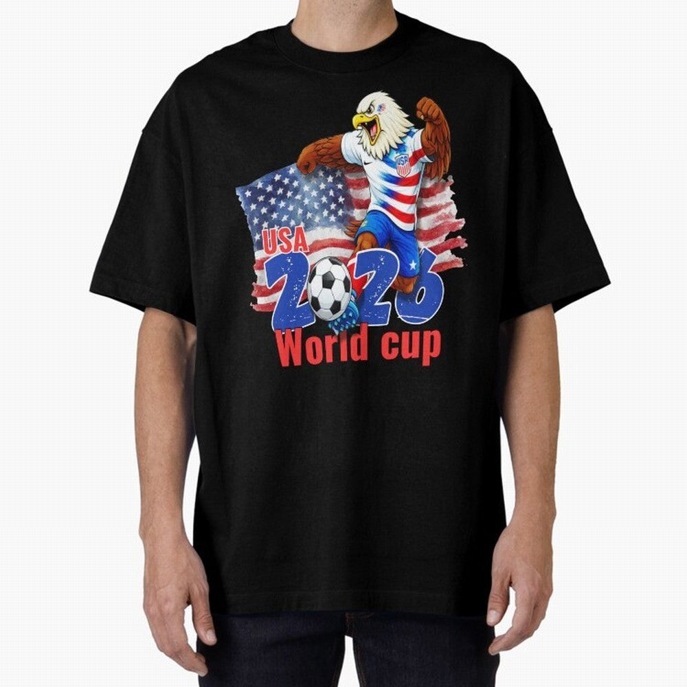 USA 2026 WORLD CUP Oversized T-Shirt Show Fan Pride Across the FIFA World Cup 2026 Journey through Haaland and Mbappe Highlights, Portugal Pride, Champion Mindset, Group Stage Buzz, Knockout Tension and Passionate Fan Culture; Perfect for Fans,