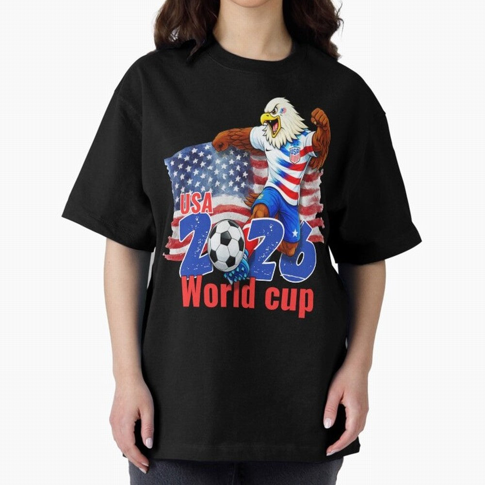USA 2026 WORLD CUP Oversized T-Shirt Show Fan Pride Across the FIFA World Cup 2026 Journey through Haaland and Mbappe Highlights, Portugal Pride, Champion Mindset, Group Stage Buzz, Knockout Tension and Passionate Fan Culture; Perfect for Fans,
