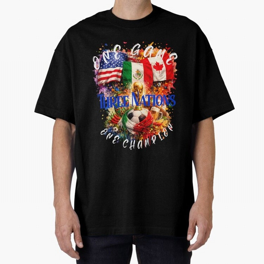 2026 World Cup Oversized T-Shirt Represent Fans Who Live for FIFA World Cup 2026 USA Canada Mexico Driven by Messi, CR7 and Mbappe, England and Germany Energy, Sports Nostalgia, International Competition, Famous Players and Unforgettable Victories;