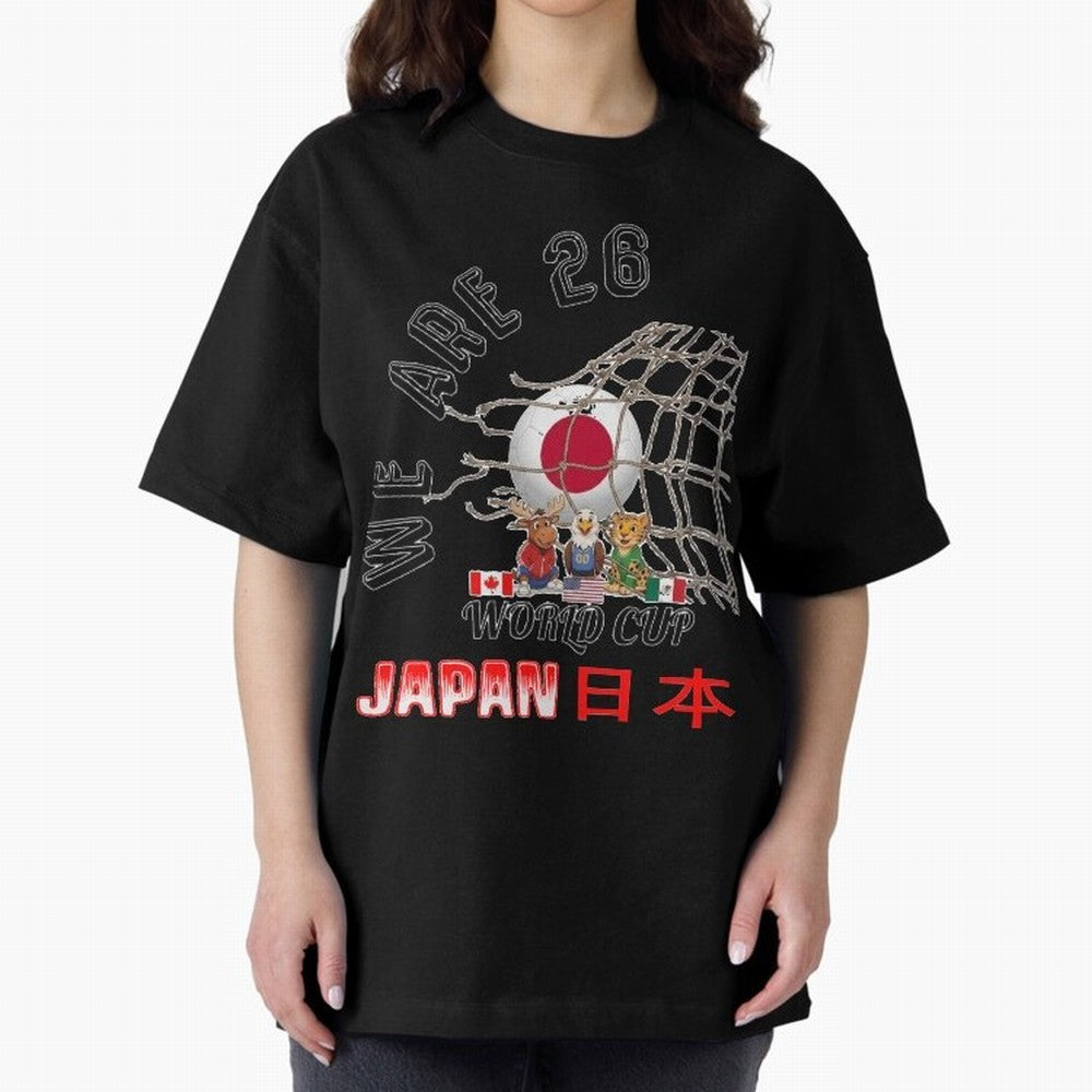 World cup 26 - Japan Oversized T-Shirt Celebrate Golden Goal Energy in FIFA World Cup 2026 Group Stage Connected to Mbappe and Neymar, Brazil Energy, Football Passion, Legendary Performances, Festival Vibes and Supporter Community; Perfect for