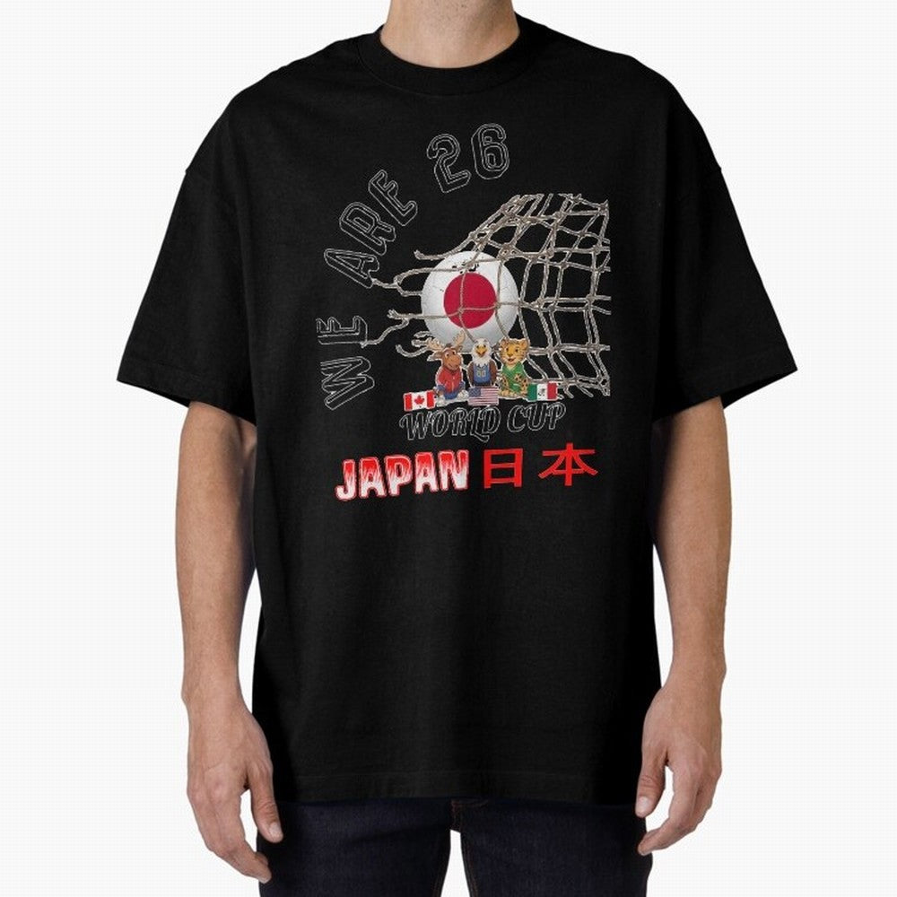 World cup 26 - Japan Oversized T-Shirt Celebrate Golden Goal Energy in FIFA World Cup 2026 Group Stage Connected to Mbappe and Neymar, Brazil Energy, Football Passion, Legendary Performances, Festival Vibes and Supporter Community; Perfect for
