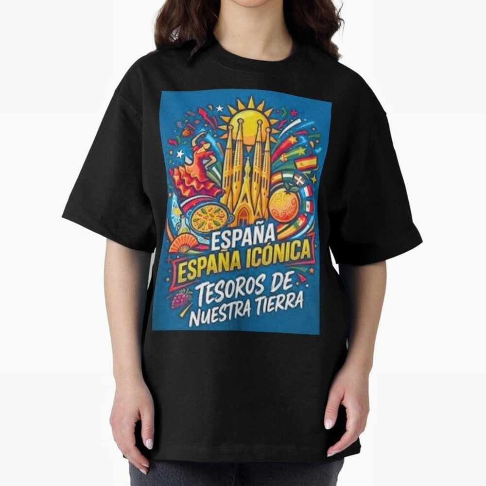 Spain Oversized T-Shirt Join the Countdown to FIFA World Cup 2026 Group Stage Spirit, with Brazil, Messi, Neymar and Mbappe, Retro Football Energy, Iconic Rivalries, Trophy Chase Drama and Stadium Atmosphere; Built for Supporters Chasing Trophy