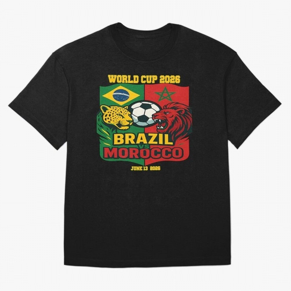 Brazil Vs Morocco June 13 2026 World Cup Soccer We Are Morocco Oversized T-Shirt Celebrate Rivalries and Pride in Match Day Hype around FIFA World Cup 2026, Cristiano Ronaldo, France and Portugal, Game Day Rituals, Football Legends, Country Pride