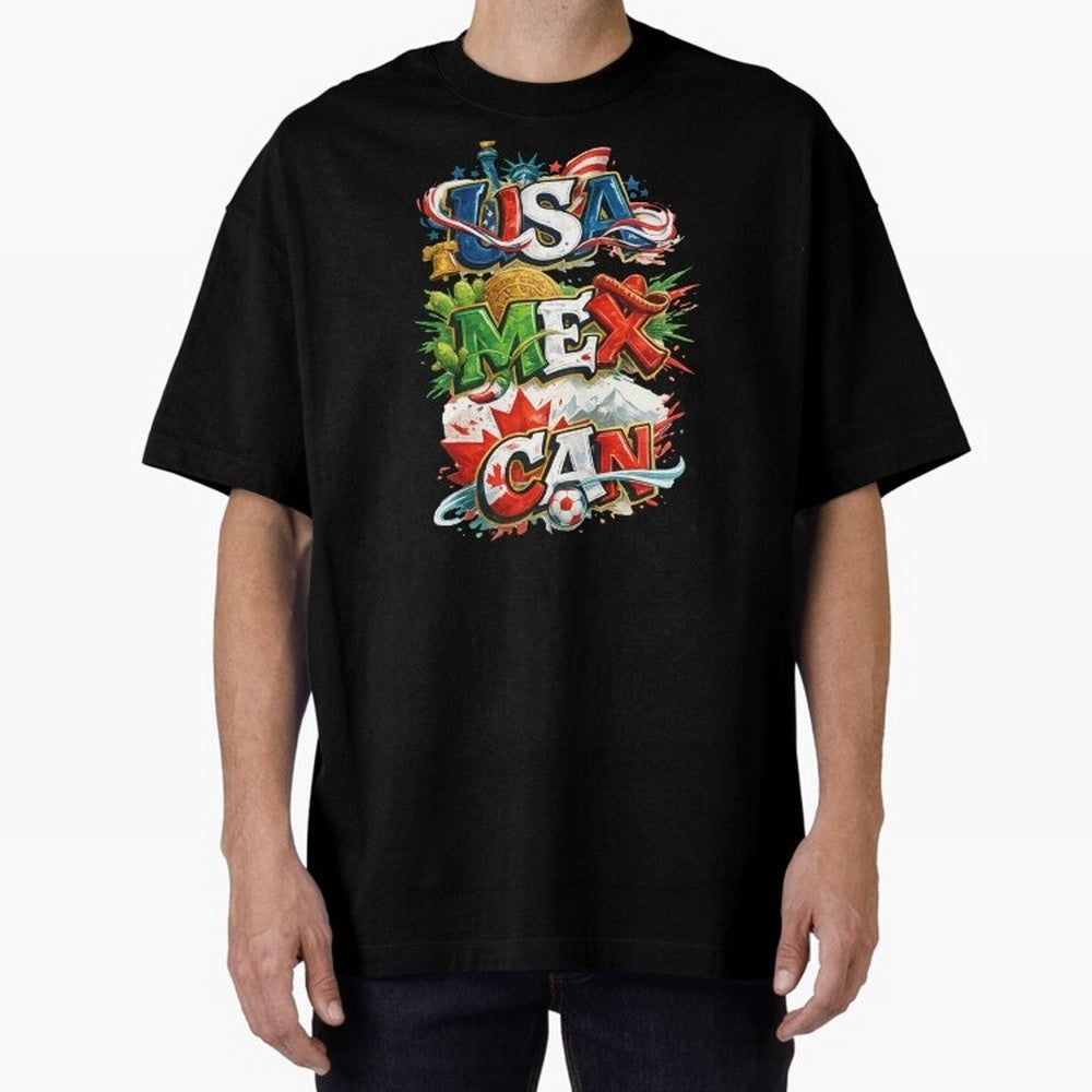World Cup 2026 USA Canada Mexico Oversized T-Shirt Celebrate National Team Dreams in Global Football Passion for FIFA World Cup 2026 Group Stage, with Neymar, England and Germany, Match Day Excitement, Supporter Culture, Golden Goals and Global