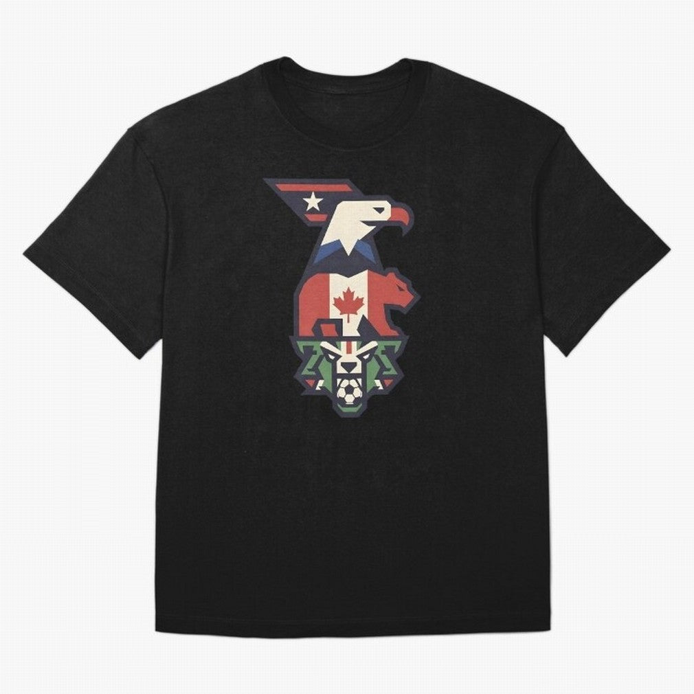 USA Canada Mexico World Cup 2026 Host Nations Oversized T-Shirt Celebrate Football Heritage in FIFA World Cup 2026 Group Stage for Fans of Cristiano Ronaldo and Spain and Netherlands, Bringing Stadium Chants, National Pride, Trophy Dreams and