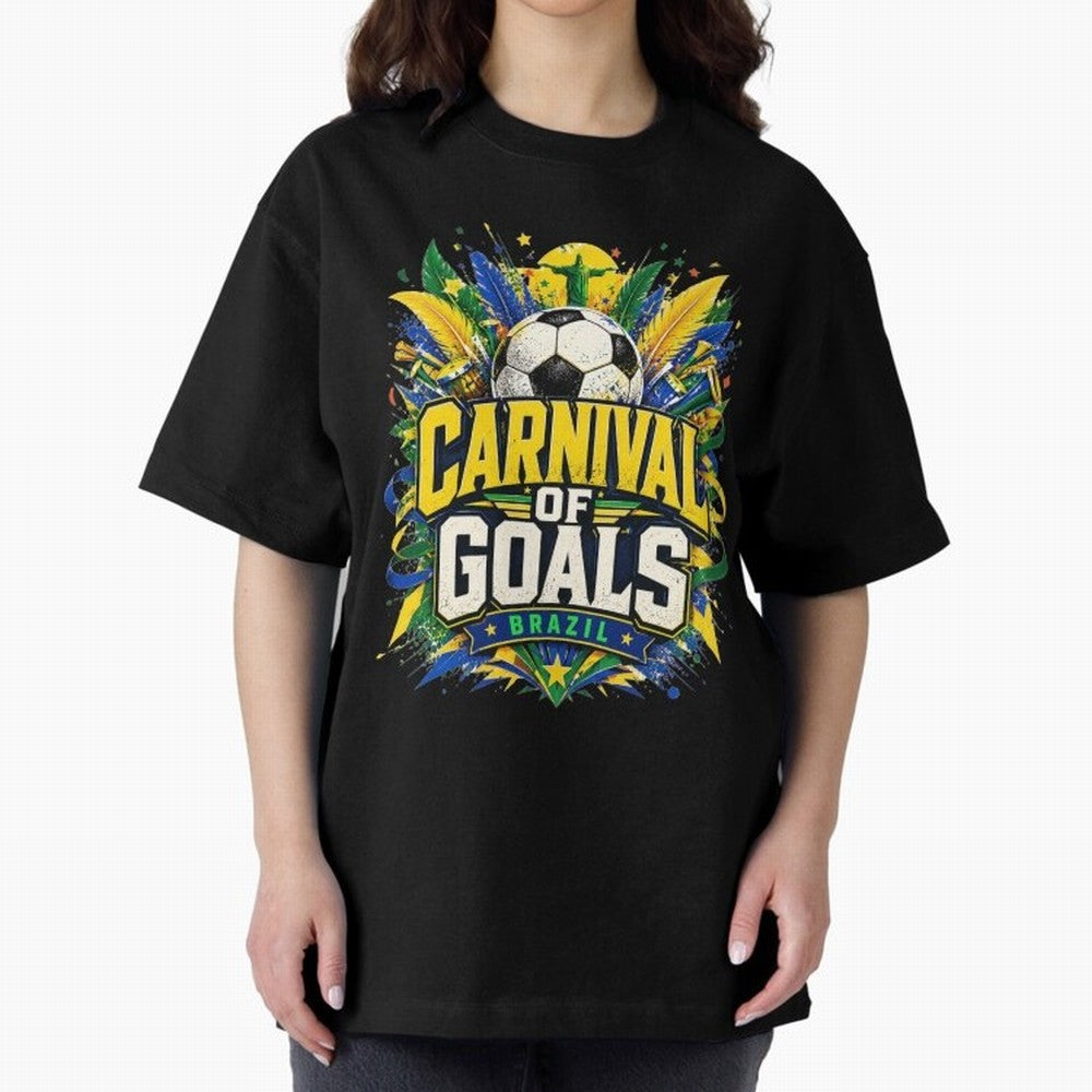 Carnival of Goals Brazil World Cup 2026 tshirt Oversized T-Shirt Celebrate Soccer Greatness during FIFA World Cup 2026 Group Stage Spirit, Inspired by Netherlands, Neymar, Champion Mindset, Group Stage Buzz, Knockout Tension and Passionate Fan