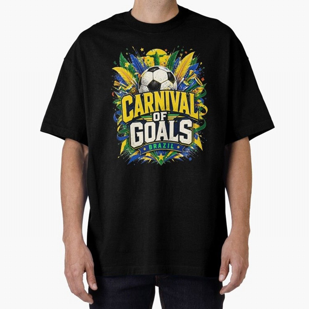Carnival of Goals Brazil World Cup 2026 tshirt Oversized T-Shirt Celebrate Soccer Greatness during FIFA World Cup 2026 Group Stage Spirit, Inspired by Netherlands, Neymar, Champion Mindset, Group Stage Buzz, Knockout Tension and Passionate Fan