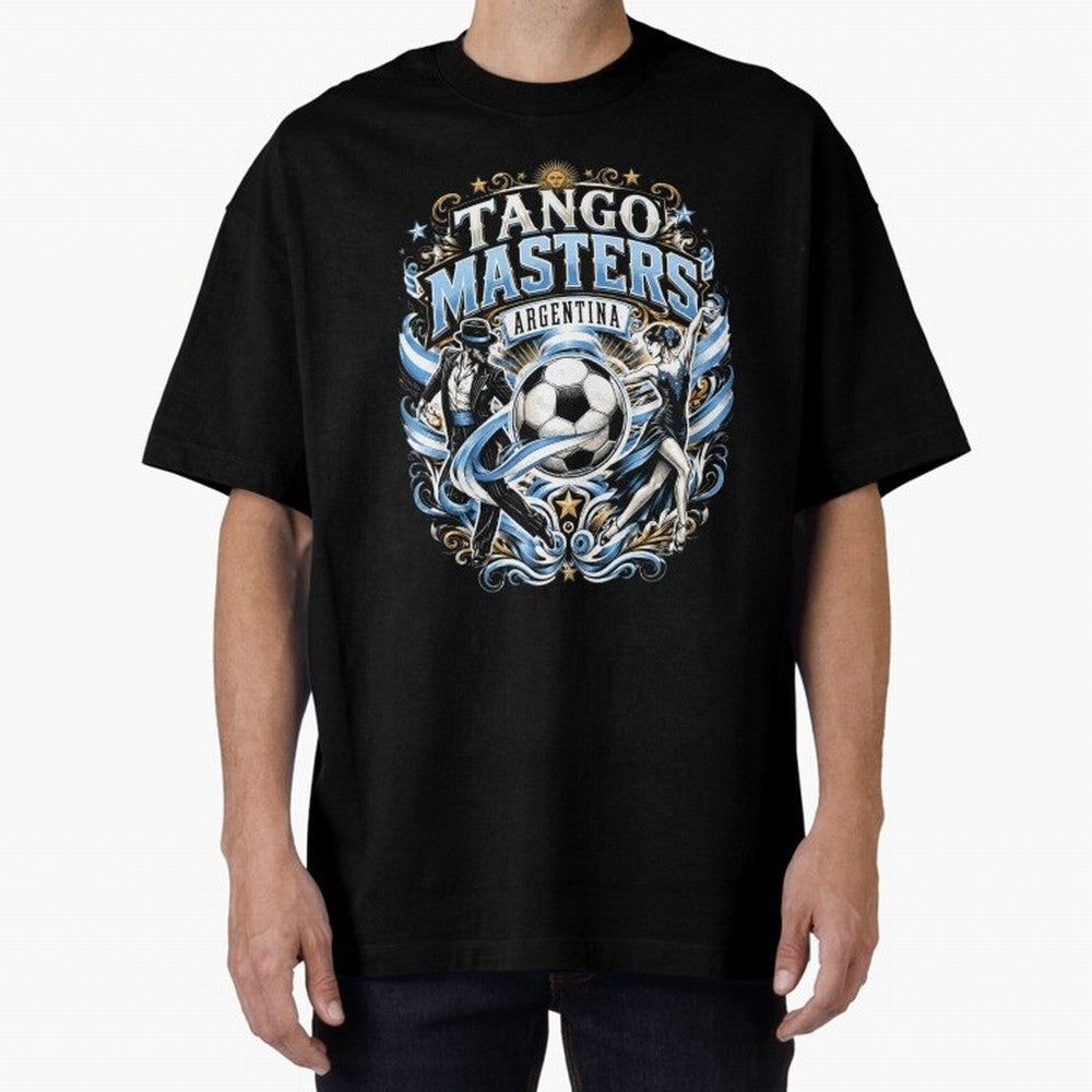Tango Masters Argentina World Cup 2026 Oversized T-Shirt Cheer for Global Football Passion for FIFA World Cup 2026, Highlighting Messi, Neymar and Mbappe, England and Germany, Championship Spirit, Famous Goals, Roaring Crowds and International