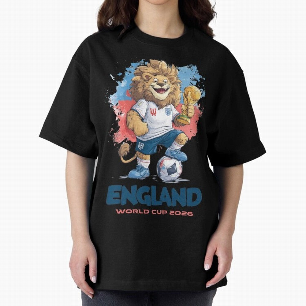 England - World Cup 2026 Oversized T-Shirt Honor Global Football Passion for FIFA World Cup 2026, Featuring Neymar, Netherlands, Football History, Final Match Energy, Crowd Noise and Once in a Lifetime Moments; Perfect for Fans, Collectors, Family