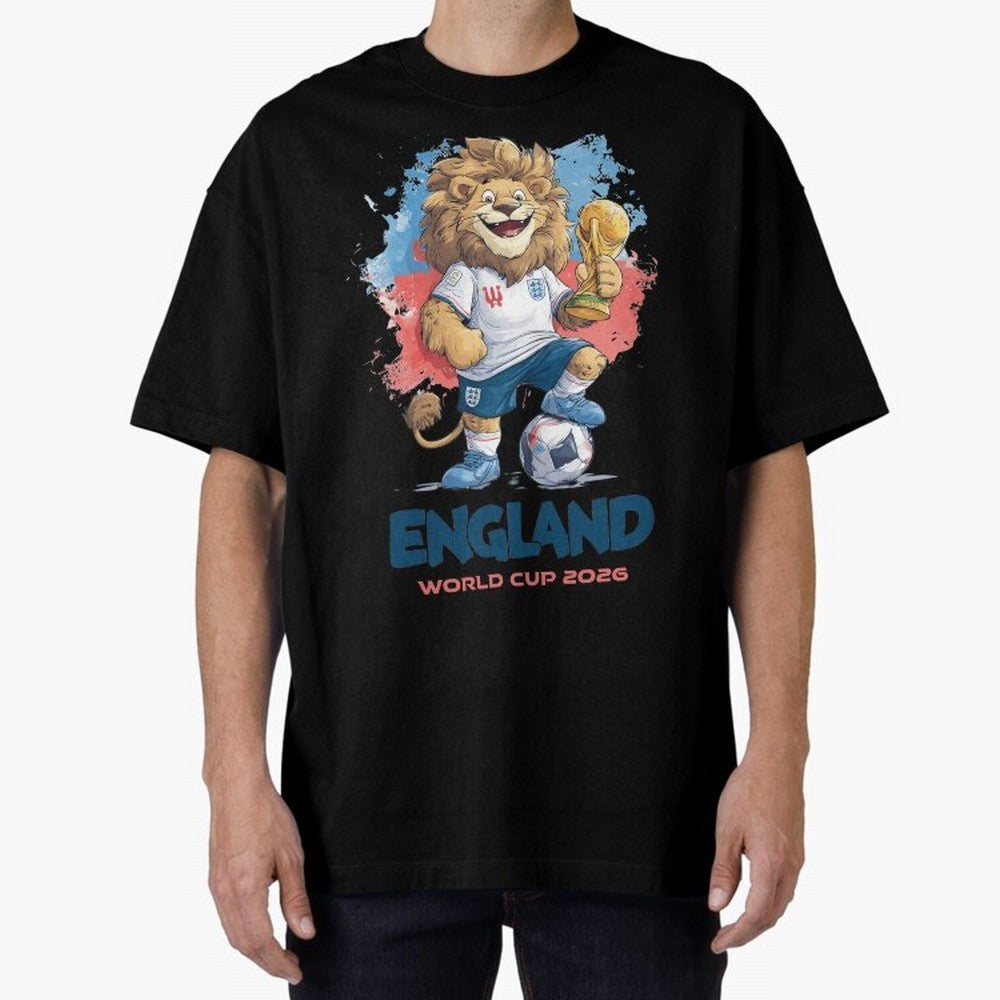 England - World Cup 2026 Oversized T-Shirt Honor Global Football Passion for FIFA World Cup 2026, Featuring Neymar, Netherlands, Football History, Final Match Energy, Crowd Noise and Once in a Lifetime Moments; Perfect for Fans, Collectors, Family