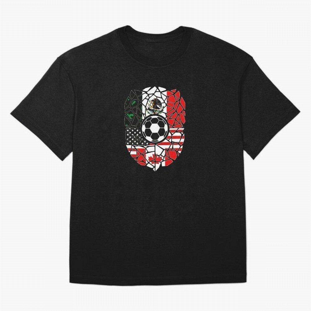 Mosaic Soccer Crest USA Canada Mexico Unity 2026 T-Shirt_82794688 Oversized T-Shirt Celebrate the Stars of FIFA World Cup 2026 USA Canada Mexico for Fans of Messi and Germany, Bringing Football Festival Excitement, Trophy Ambitions, Country