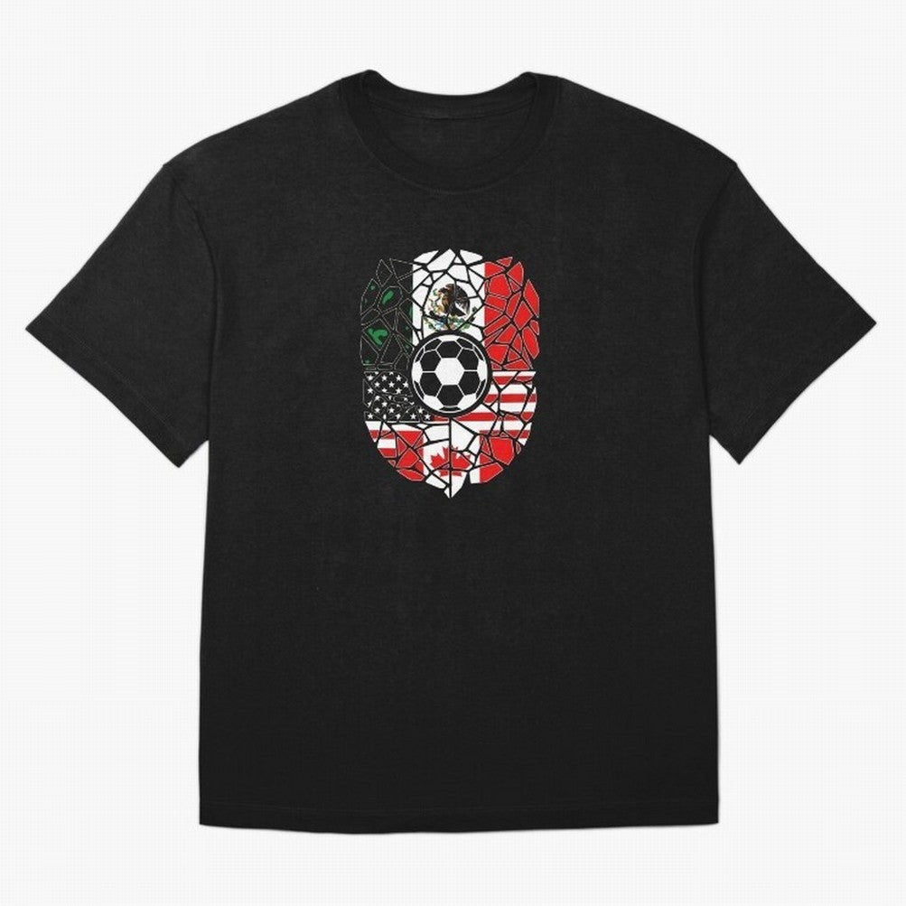 Mosaic Soccer Crest USA Canada Mexico Unity 2026 T-Shirt_82794688 Oversized T-Shirt Bring a Champion Mindset to the FIFA World Cup 2026 Group Stage Journey through Cristiano Ronaldo, Haaland and CR7 Highlights, France Pride, Championship Spirit,