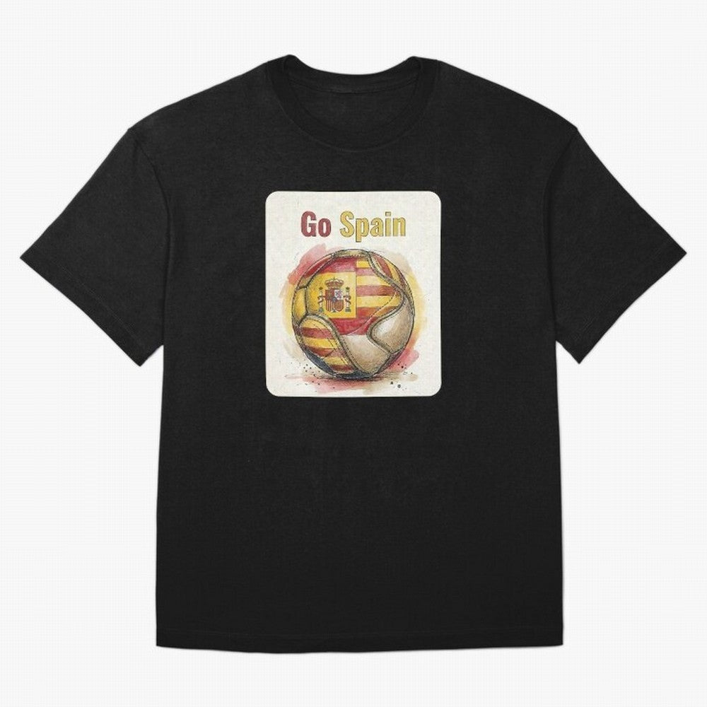 Go Spain Soccer Ball Flag | Canadian Football Fan Graphic Tee Oversized T-Shirt Make Game Day About FIFA World Cup 2026 USA Canada Mexico Spirit, Connected to Argentina, France and Brazil, Messi, Classic Soccer Heritage, Championship Pressure, Fan