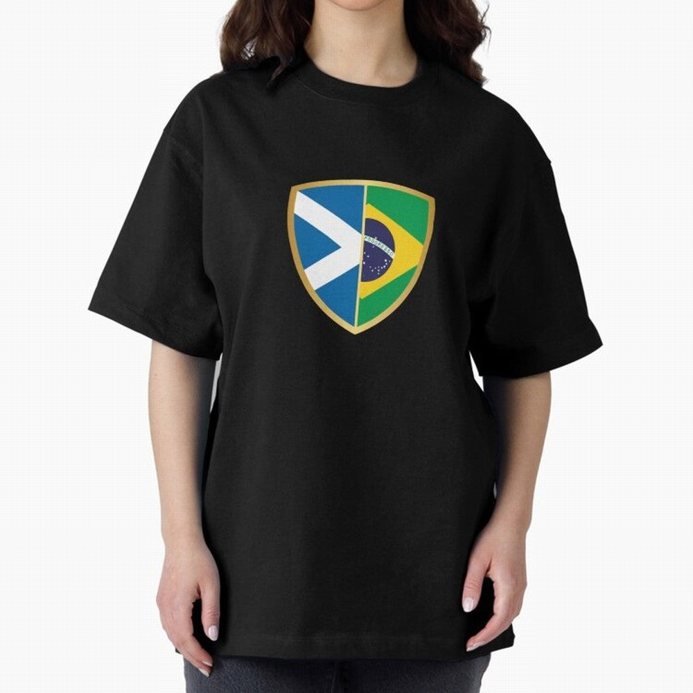 FIFA World Cup -Scotland v Brazil Oversized T-Shirt Share the Excitement of FIFA World Cup 2026 for Fans of CR7 and Messi and France, Bringing Global Supporter Spirit, Legendary Goals, National Colors and Tournament Celebration; Built for