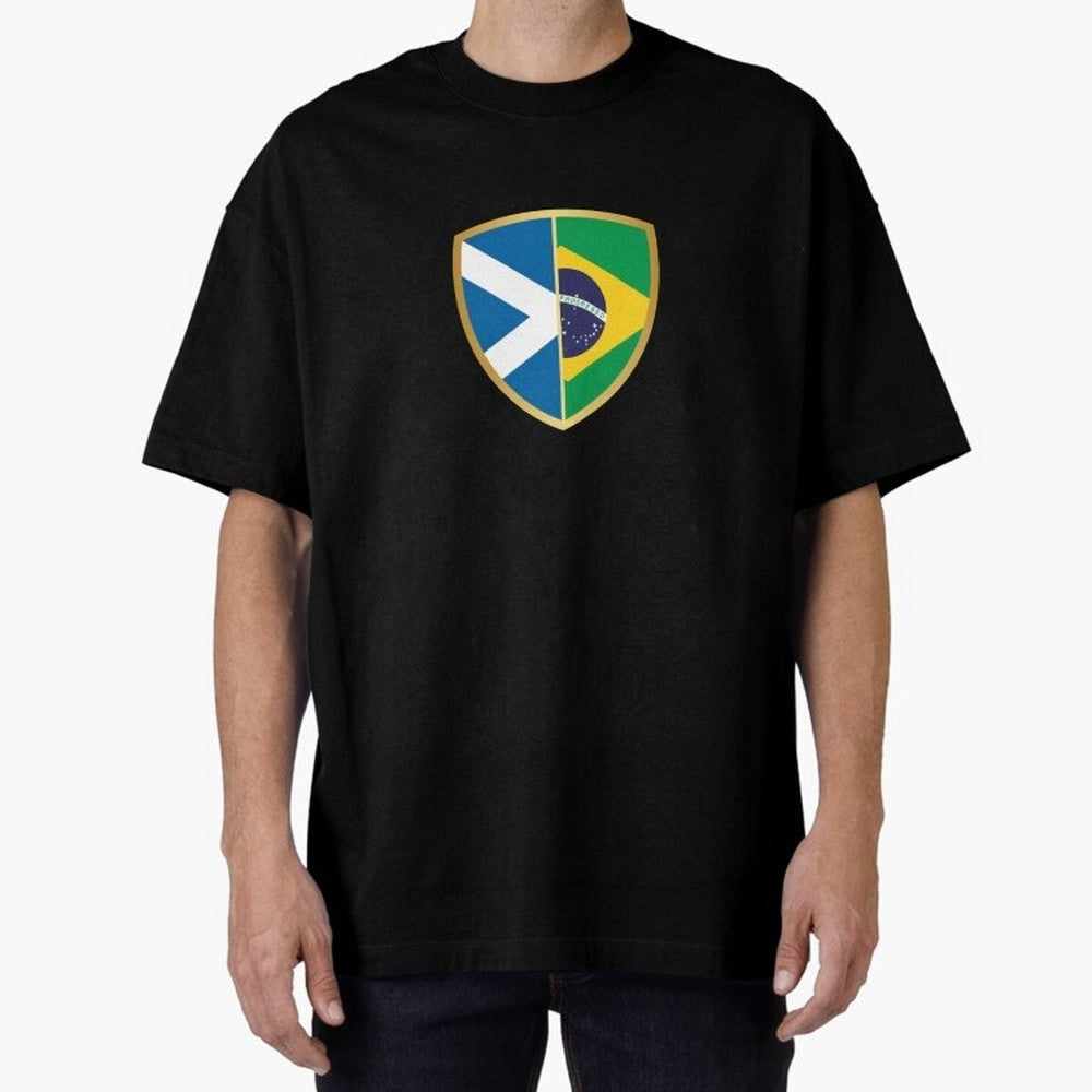 FIFA World Cup -Scotland v Brazil Oversized T-Shirt Share the Excitement of FIFA World Cup 2026 for Fans of CR7 and Messi and France, Bringing Global Supporter Spirit, Legendary Goals, National Colors and Tournament Celebration; Built for