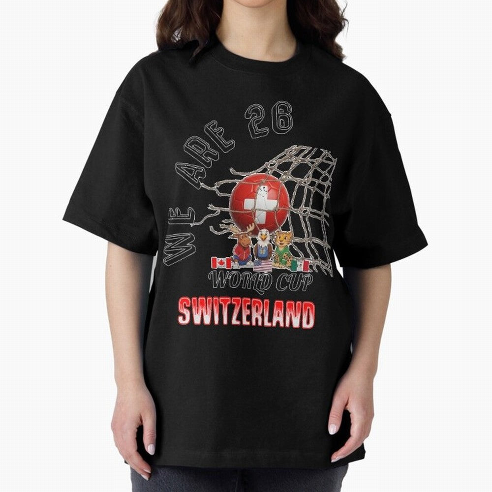 World cup 26 - Switzerland Oversized T-Shirt Fuel the Hype around FIFA World Cup 2026 USA Canada Mexico Spirit, Highlighting England, France and Netherlands, Mbappe and Neymar, Classic Soccer Heritage, Championship Pressure, Fan Loyalty and