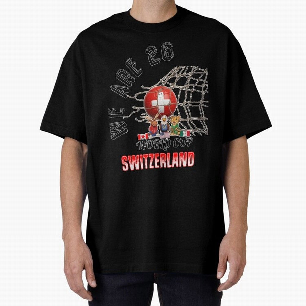 World cup 26 - Switzerland Oversized T-Shirt Fuel the Hype around FIFA World Cup 2026 USA Canada Mexico Spirit, Highlighting England, France and Netherlands, Mbappe and Neymar, Classic Soccer Heritage, Championship Pressure, Fan Loyalty and