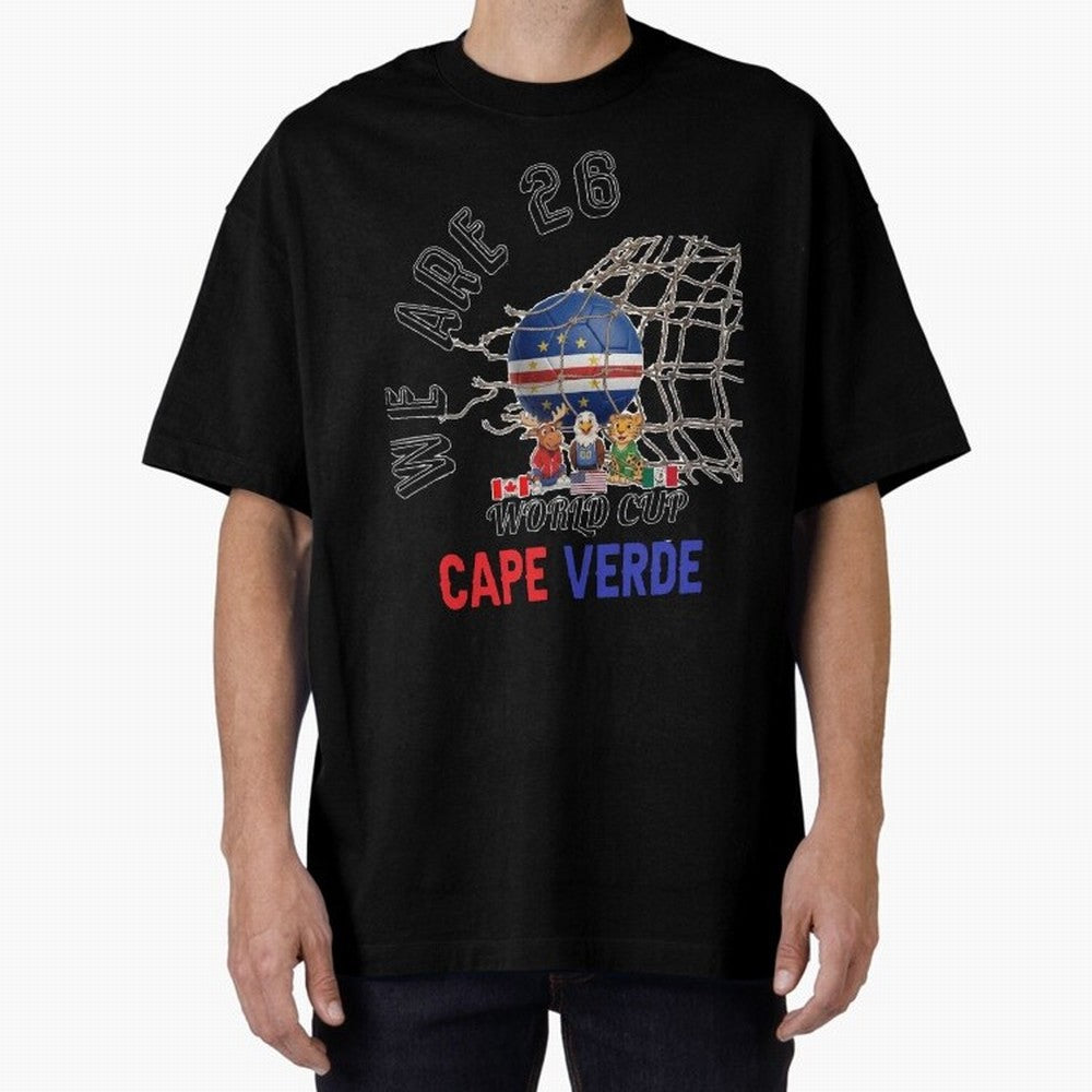World cup 26 - Cape Verde Oversized T-Shirt Celebrate the Stars of Global Football Passion for FIFA World Cup 2026 USA Canada Mexico, Filled with Neymar, Haaland and Cristiano Ronaldo, France, Football Passion, Legendary Performances, Festival