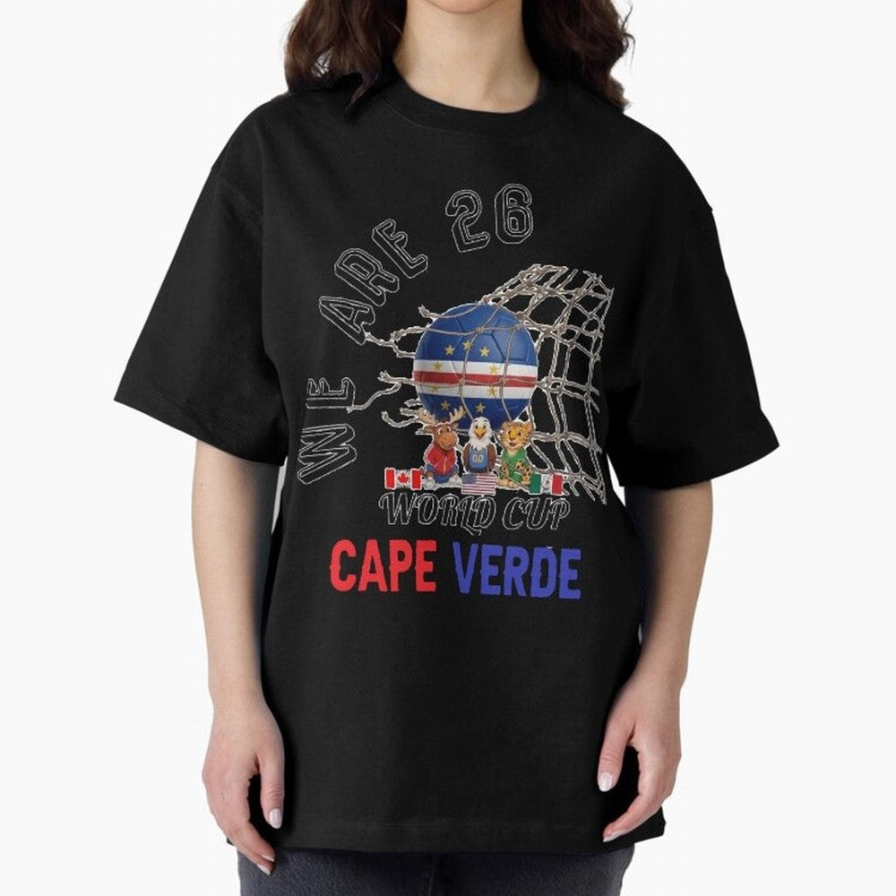 World cup 26 - Cape Verde Oversized T-Shirt Celebrate the Stars of Global Football Passion for FIFA World Cup 2026 USA Canada Mexico, Filled with Neymar, Haaland and Cristiano Ronaldo, France, Football Passion, Legendary Performances, Festival