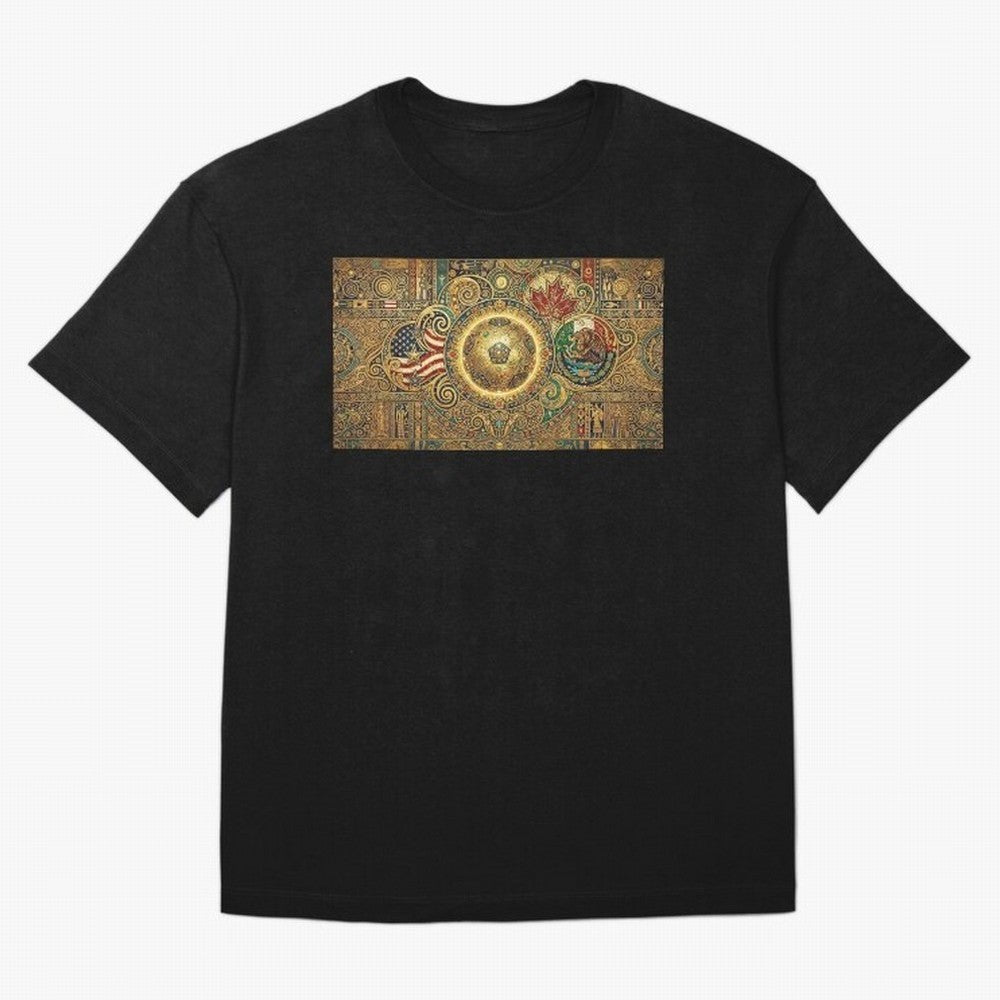 Ornate Soccer Emblem with Flags Oversized T-Shirt Back Your Heroes with Match Day Hype around FIFA World Cup 2026, Mbappe, Portugal, Football History, Final Match Energy, Crowd Noise and Once in a Lifetime Moments; Ideal for Football Dads, Football