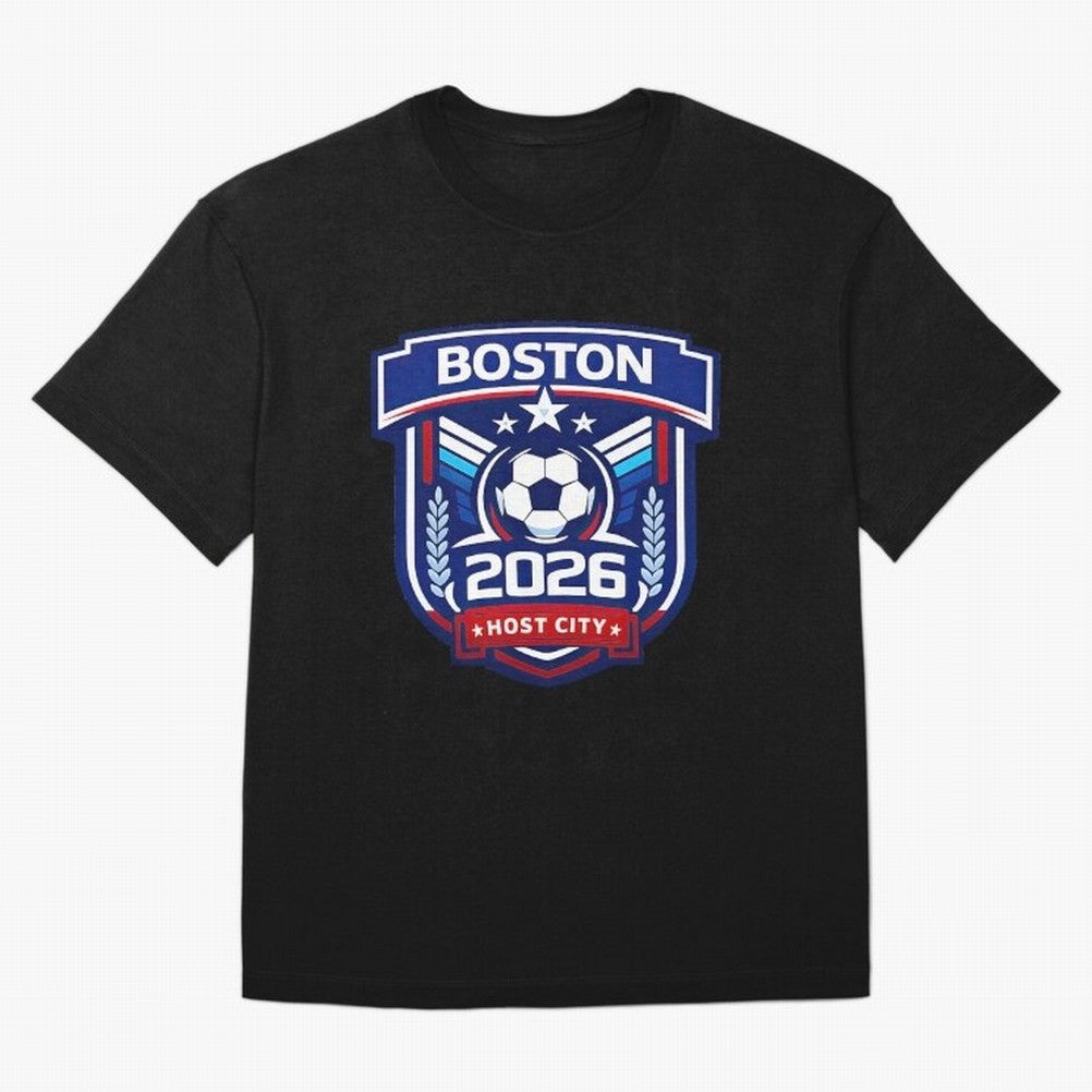 Boston 2026 Host City Welcoming the World Cup Oversized T-Shirt Show Your Tournament Heart for FIFA World Cup 2026 USA Canada Mexico Highlighting Neymar, Brazil, Portugal and Argentina Energy, Stadium Memories, Football Loyalty, International