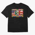 Elegant World Cup Stadiums Geometrical | Soccer Flags Mexico Canada USA Oversized T-Shirt Relive the Noise and Pride of Global Football Passion for FIFA World Cup 2026 USA Canada Mexico, Driven by Messi and Cristiano Ronaldo, Portugal, Spain and