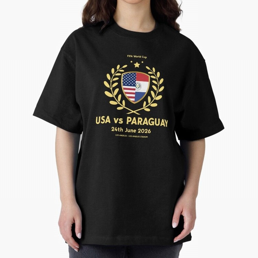 Copy of FIFA World Cup - USA v Paraguay Oversized T-Shirt Show Support during Match Day Hype around FIFA World Cup 2026, Mbappe and Neymar, Argentina and Brazil, Global Supporter Spirit, Legendary Goals, National Colors and Tournament Celebration;