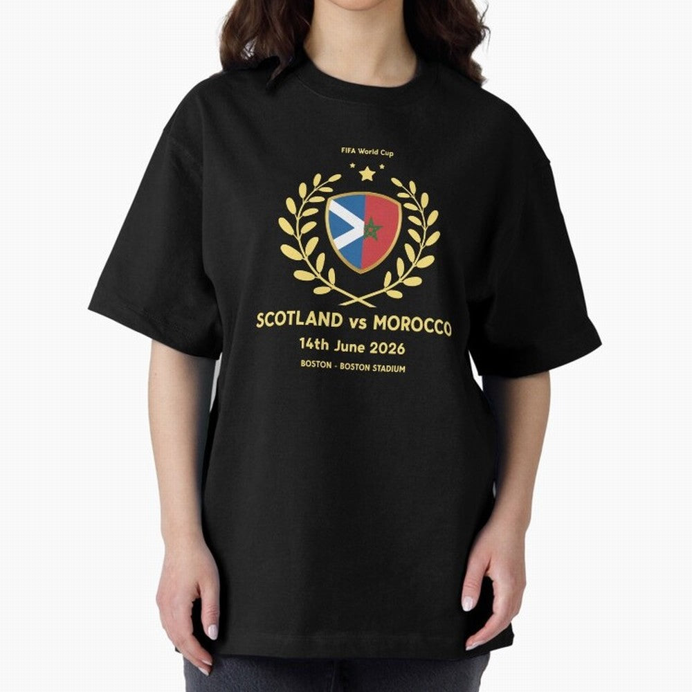 FIFA World Cup - Scotland v Morocco Oversized T-Shirt Feel International Energy from Global Football Passion for FIFA World Cup 2026, Inspired by Neymar, Haaland and Cristiano Ronaldo, France and Portugal, Fan Favorite Moments, National Team
