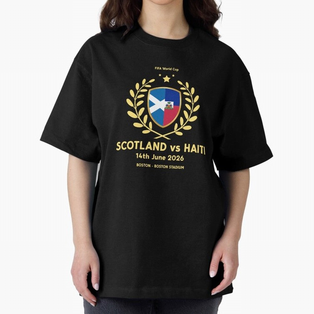 FIFA World Cup - Scotland v Haiti Oversized T-Shirt Join the Countdown to FIFA World Cup 2026 USA Canada Mexico Spirit, Filled with France, Mbappe and Neymar, Game Day Rituals, Football Legends, Country Pride and the Road to the Final; Created for