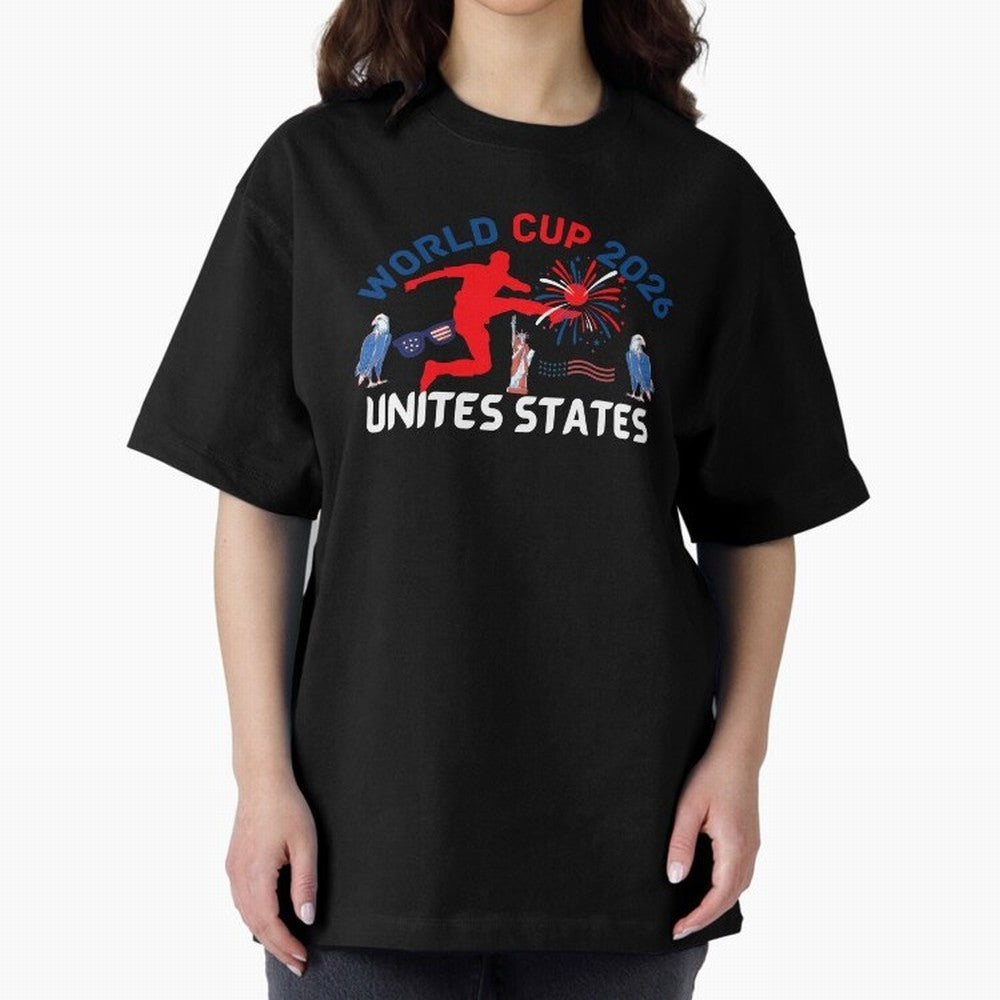 World cup 2026 unisex T-shirt World cup soccer North America 2026 Soccer World cup 26 USA Oversized T-Shirt Bring World Football Passion into FIFA World Cup 2026 Group Stage Spirit, Built around Portugal, Spain and Germany, Haaland, Soccer Culture,