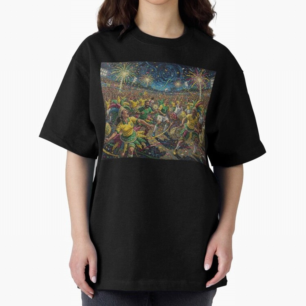 Celebration at Brazilian Football Match World Cup 2026 Vibes Oversized T-Shirt Enjoy the Biggest Football Party of the FIFA World Cup 2026 USA Canada Mexico Journey through Messi, Neymar and Mbappe Highlights, Portugal, Spain and Germany Pride,