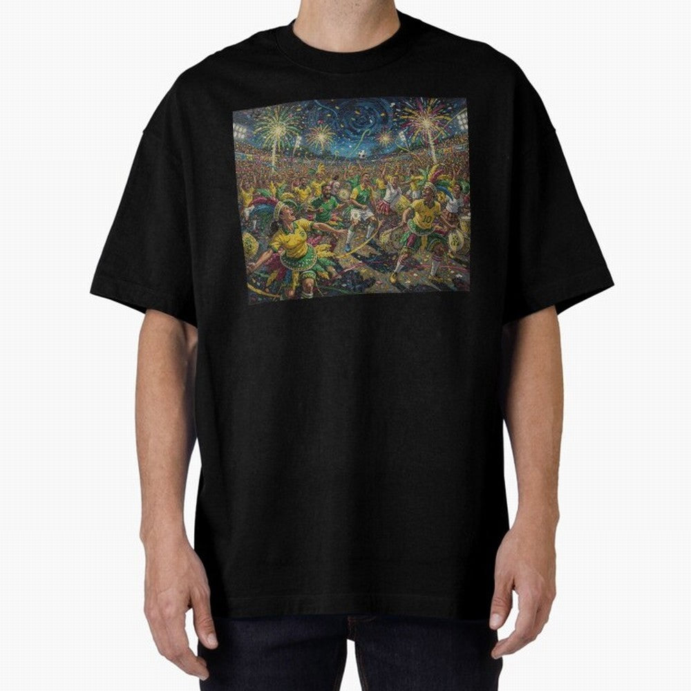 Celebration at Brazilian Football Match World Cup 2026 Vibes Oversized T-Shirt Enjoy the Biggest Football Party of the FIFA World Cup 2026 USA Canada Mexico Journey through Messi, Neymar and Mbappe Highlights, Portugal, Spain and Germany Pride,