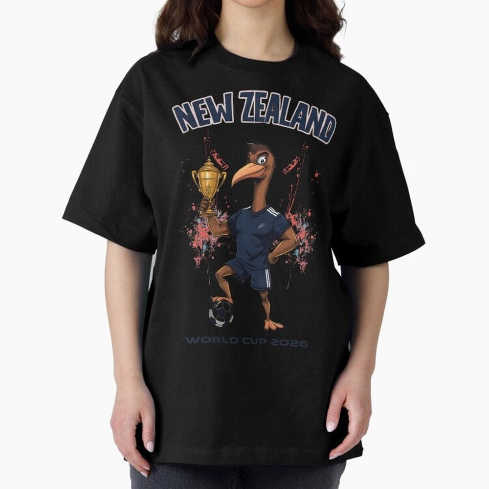 New Zealand - World Cup 2026 Oversized T-Shirt Unlock FIFA World Cup 2026 USA Canada Mexico for Fans of Messi, Neymar and Mbappe and Germany, Bringing Champion Mindset, Group Stage Buzz, Knockout Tension and Passionate Fan Culture; Great for