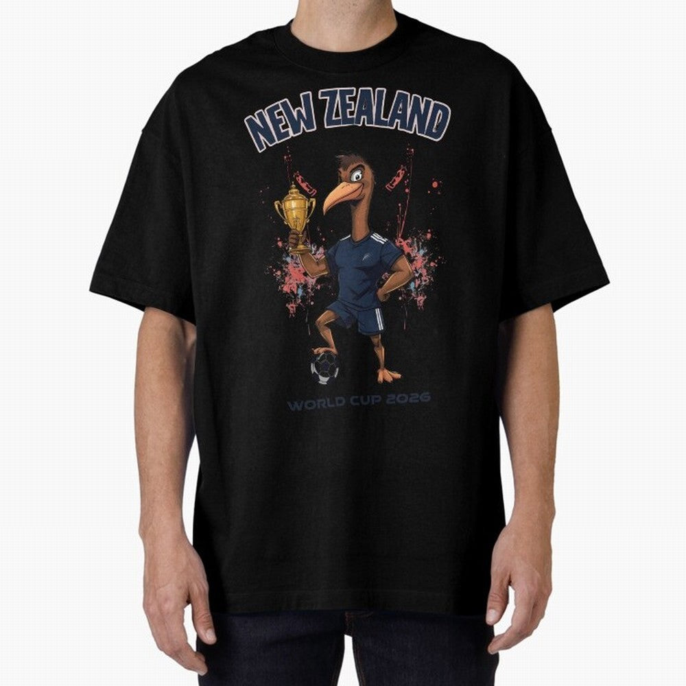 New Zealand - World Cup 2026 Oversized T-Shirt Unlock FIFA World Cup 2026 USA Canada Mexico for Fans of Messi, Neymar and Mbappe and Germany, Bringing Champion Mindset, Group Stage Buzz, Knockout Tension and Passionate Fan Culture; Great for